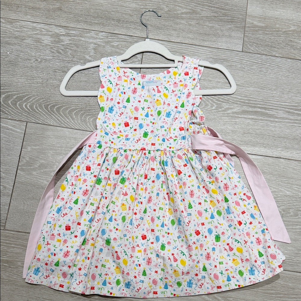 Colorful Kids Dress with Pink Accents